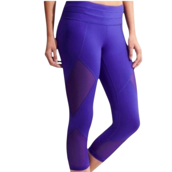 Athleta Pants - Athleta Vibrant Purple 7/8 Mesh Leggings